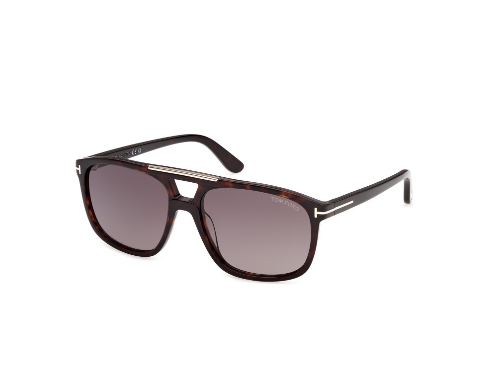 Occhiali da sole Tom Ford Brianna-02 FT1338 (52K) colore avana scura  forma navigator lenti roviex sfumato