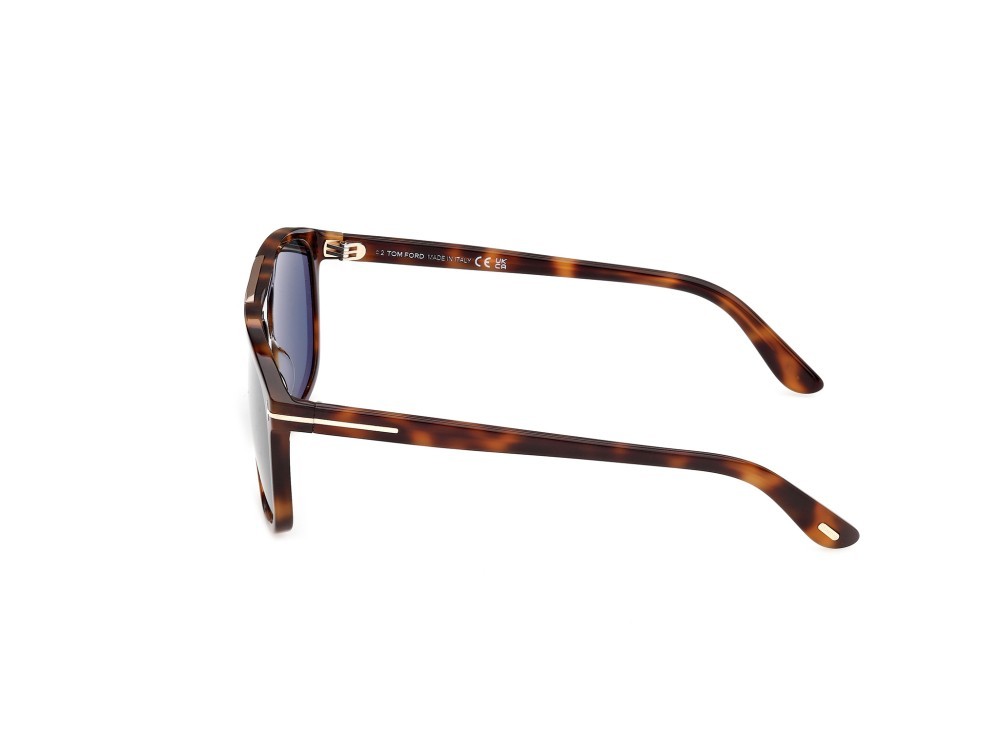 Occhiali da sole Tom Ford Brianna-02 FT1338 (53V) colore avana bionda  forma navigator lenti blu