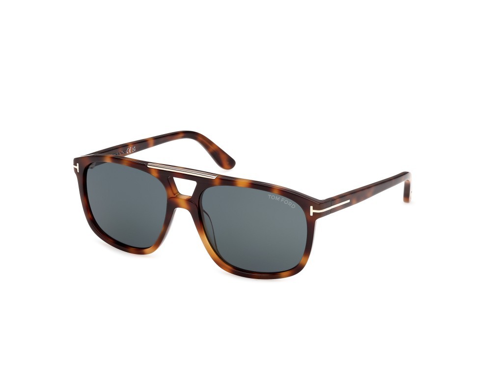 Occhiali da sole Tom Ford Brianna-02 FT1338 (53V) colore avana bionda  forma navigator lenti blu