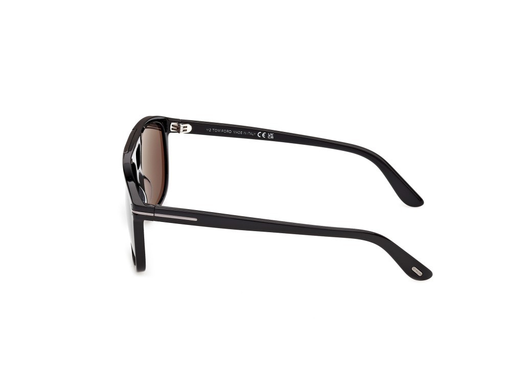 Occhiali da sole Tom Ford Brianna-02 FT1338-N (01A) colore nero lucido forma navigator lenti fumo 