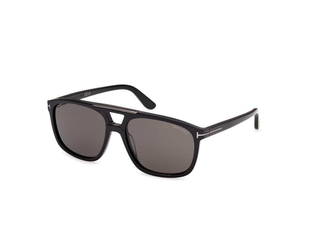 Occhiali da sole Tom Ford Brianna-02 FT1338-N (01A) colore nero lucido forma navigator lenti fumo 