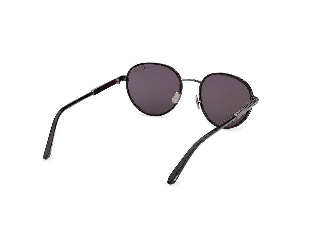Occhiali da sole Tom Ford Jet-02 FT1339 (01A) colore nero lucido forma rotondo lenti fumo