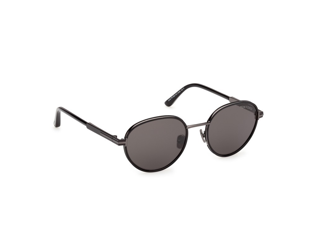 Occhiali da sole Tom Ford Jet-02 FT1339 (01A) colore nero lucido forma rotondo lenti fumo