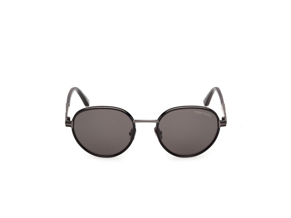 Occhiali da sole Tom Ford Jet-02 FT1339 (01A) colore nero lucido forma rotondo lenti fumo