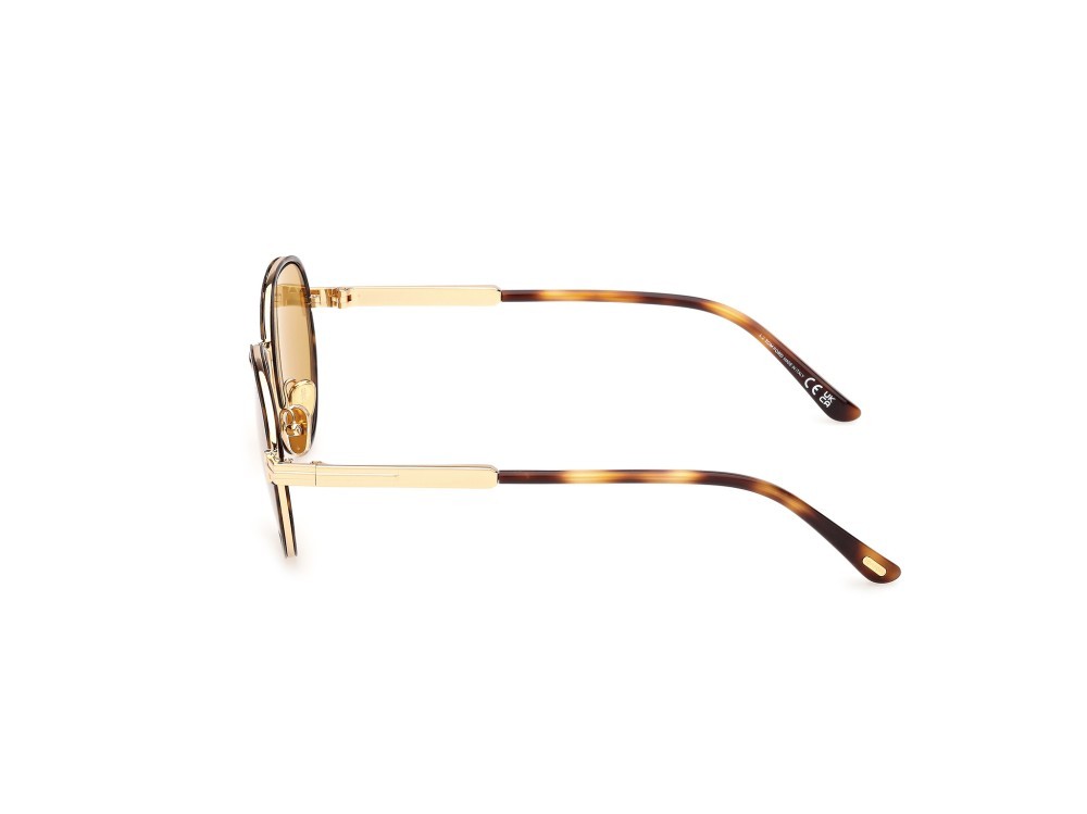 Occhiali da sole Tom Ford Jet-02 FT1339 (53E) colore avana bionda / oro endura lucido forma rotondo lenti marrone