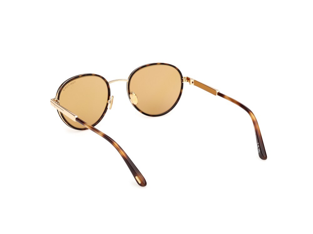 Occhiali da sole Tom Ford Jet-02 FT1339 (53E) colore avana bionda / oro endura lucido forma rotondo lenti marrone