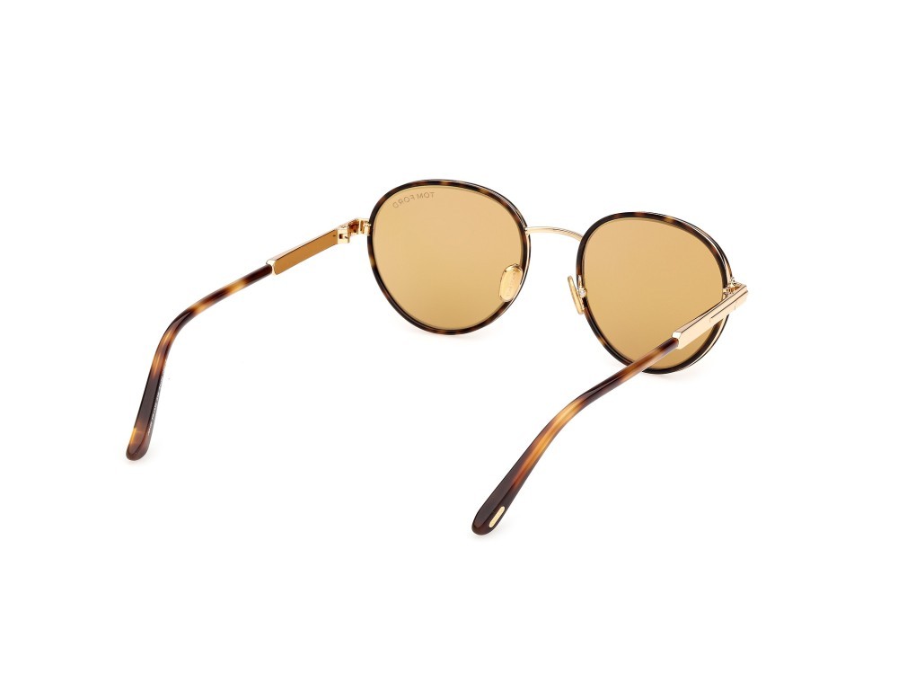 Occhiali da sole Tom Ford Jet-02 FT1339 (53E) colore avana bionda / oro endura lucido forma rotondo lenti marrone