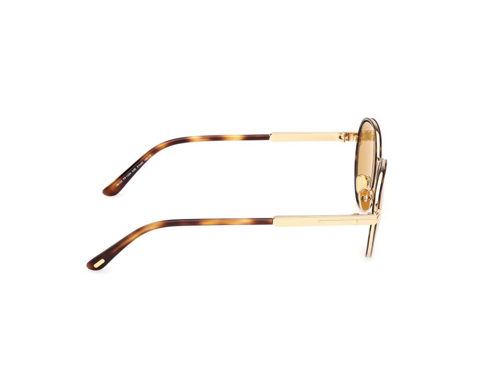 Occhiali da sole Tom Ford Jet-02 FT1339 (53E) colore avana bionda / oro endura lucido forma rotondo lenti marrone