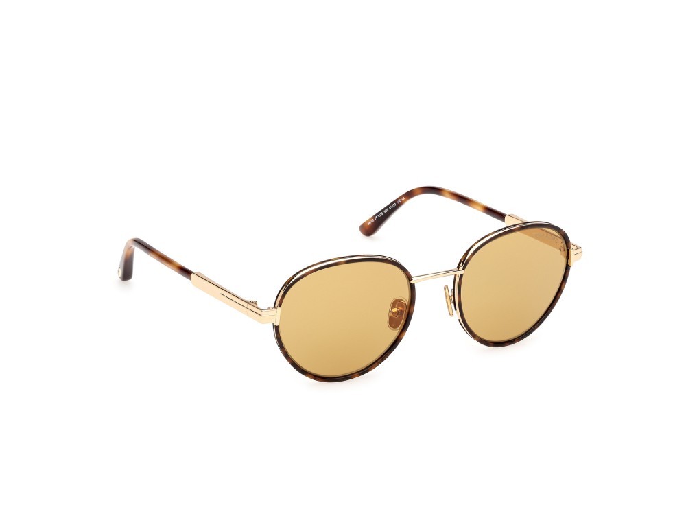 Occhiali da sole Tom Ford Jet-02 FT1339 (53E) colore avana bionda / oro endura lucido forma rotondo lenti marrone