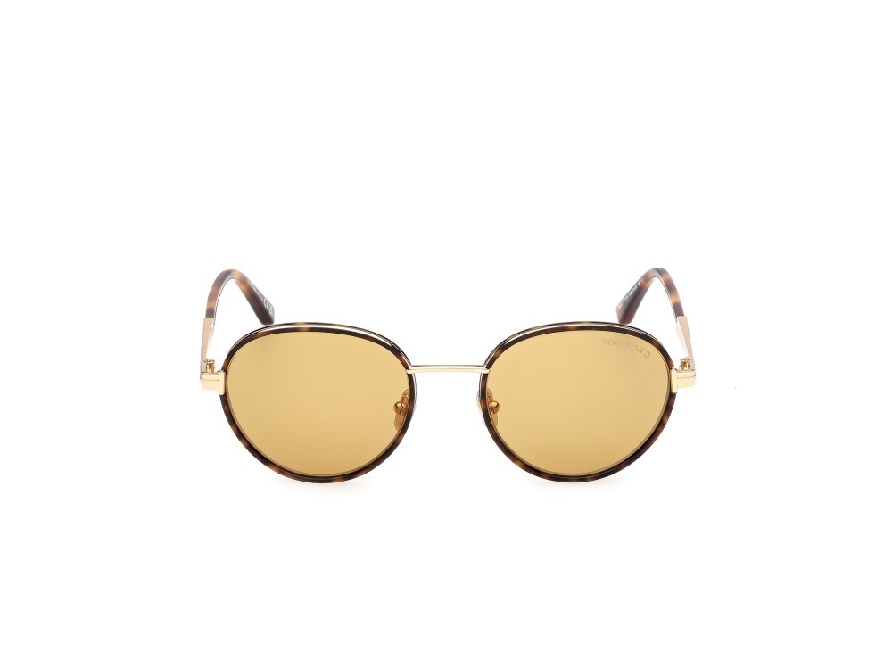 Occhiali da sole Tom Ford Jet-02 FT1339 (53E) colore avana bionda / oro endura lucido forma rotondo lenti marrone