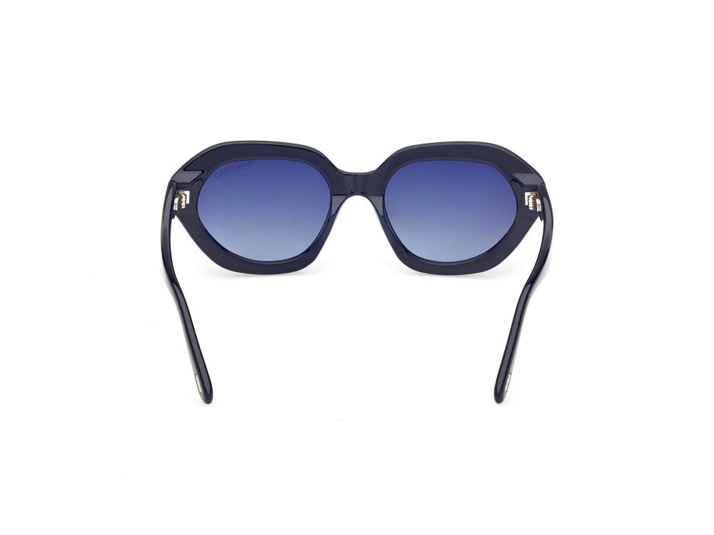 Sunglasses Tom Ford Meryl-02 FT1341 (90W) color blu lucido shape geometric lenses blu sfumato