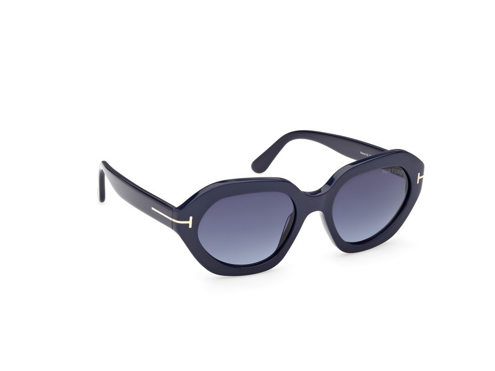 Sunglasses Tom Ford Meryl-02 FT1341 (90W) color blu lucido shape geometric lenses blu sfumato