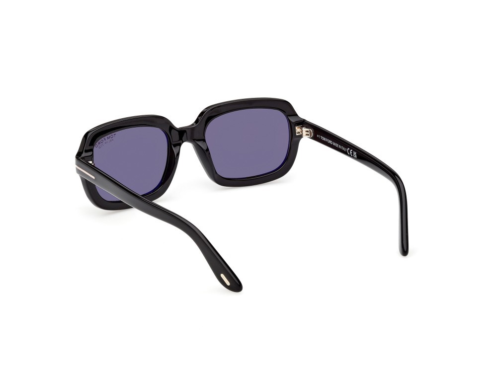 Sunglasses Tom Ford Lana-02 FT1342 (01D) color nero lucido shape rectangle lenses fumo polar.