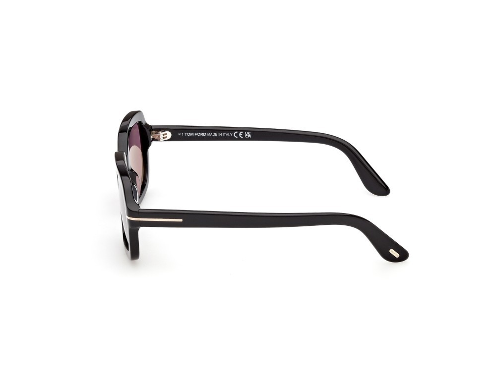 Sunglasses Tom Ford Lana-02 FT1342 (01Y) color nero lucido shape rectangle lenses viola
