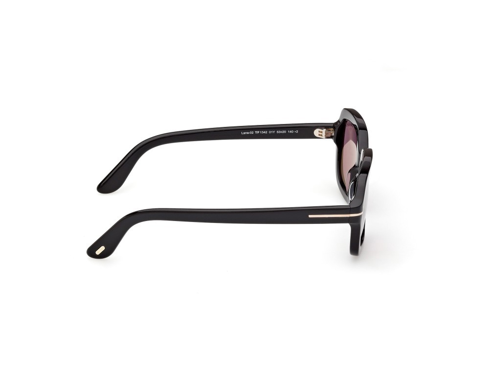 Sunglasses Tom Ford Lana-02 FT1342 (01Y) color nero lucido shape rectangle lenses viola
