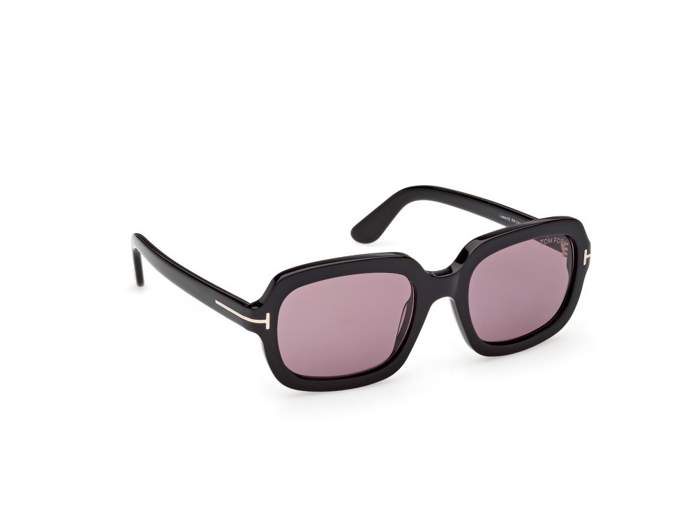 Sunglasses Tom Ford Lana-02 FT1342 (01Y) color nero lucido shape rectangle lenses viola