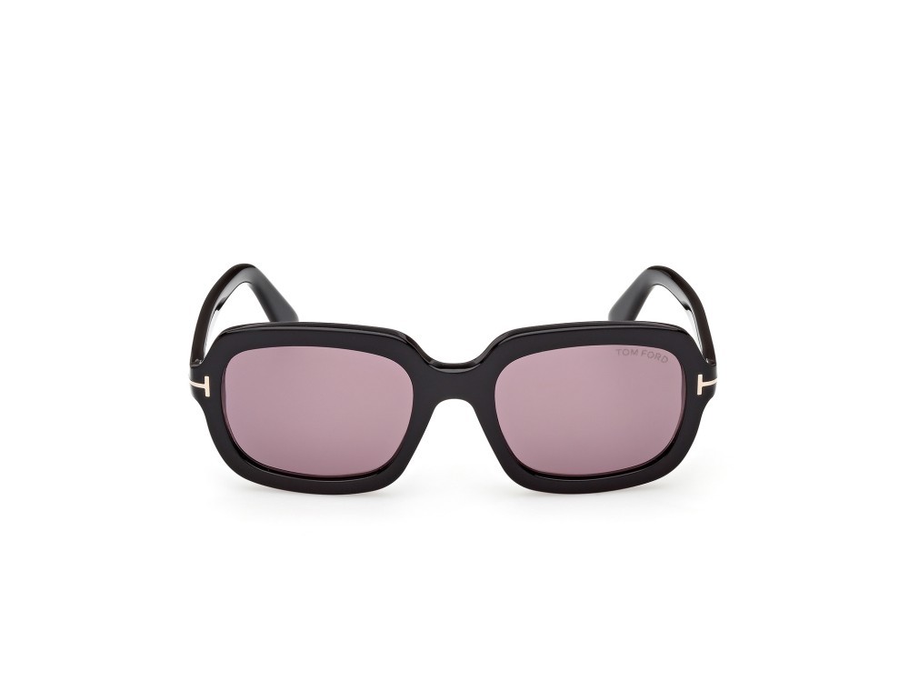 Sunglasses Tom Ford Lana-02 FT1342 (01Y) color nero lucido shape rectangle lenses viola