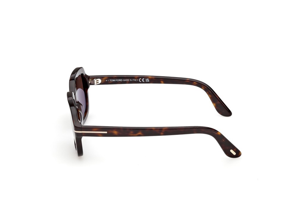 Sunglasses Tom Ford Lana-02 FT1342 (52E) color avana scura  shape rectangle lenses marrone