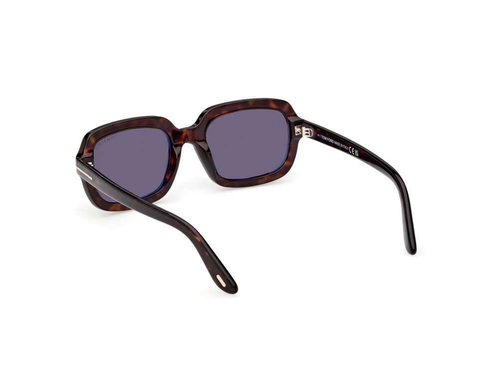 Sunglasses Tom Ford Lana-02 FT1342 (52E) color avana scura  shape rectangle lenses marrone
