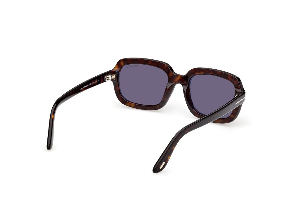 Sunglasses Tom Ford Lana-02 FT1342 (52E) color avana scura  shape rectangle lenses marrone
