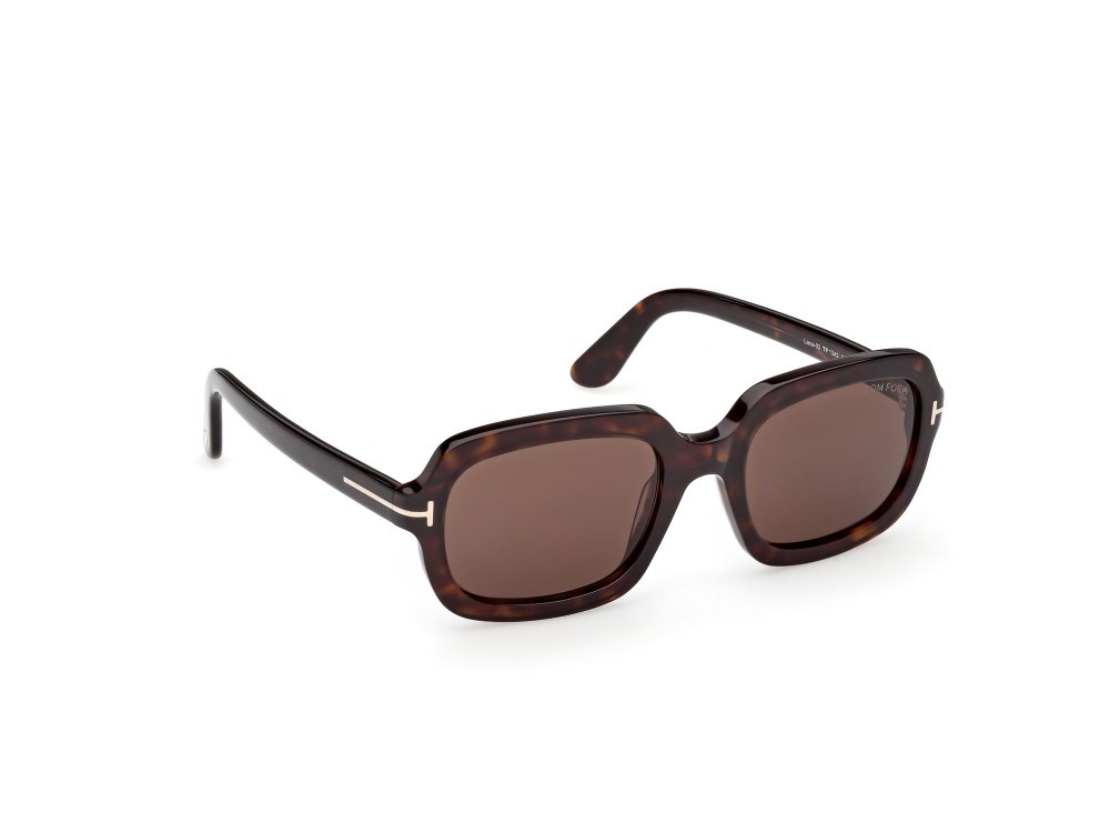 Sunglasses Tom Ford Lana-02 FT1342 (52E) color avana scura  shape rectangle lenses marrone