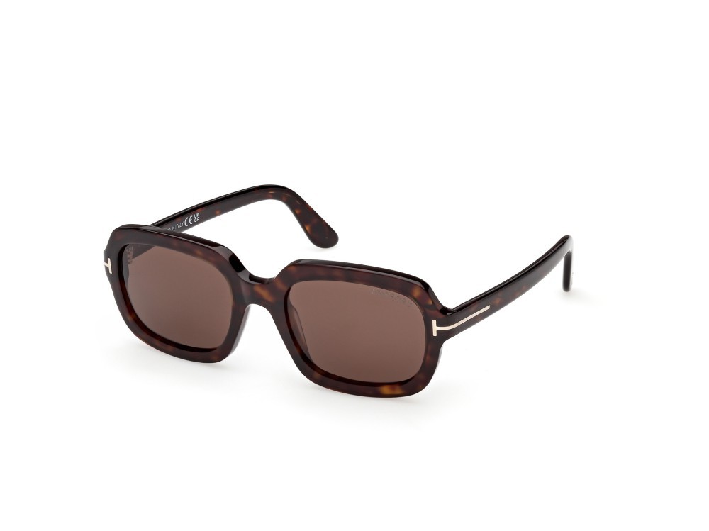 Sunglasses Tom Ford Lana-02 FT1342 (52E) color avana scura  shape rectangle lenses marrone