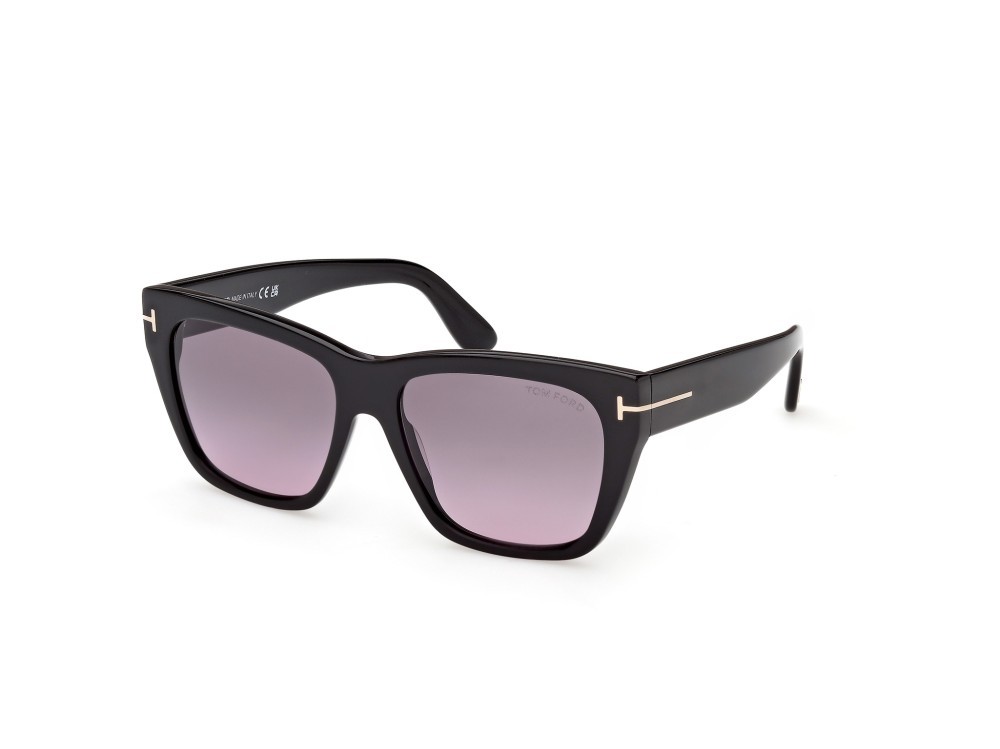 Sunglasses Tom Ford Flynn-02 FT1343 (01B) color nero lucido shape butterfly lenses fumo gradiente