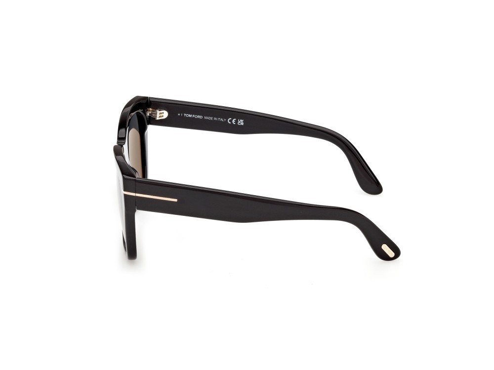 Sunglasses Tom Ford Flynn-02 FT1343 (01D) color nero lucido shape butterfly lenses fumo polar.