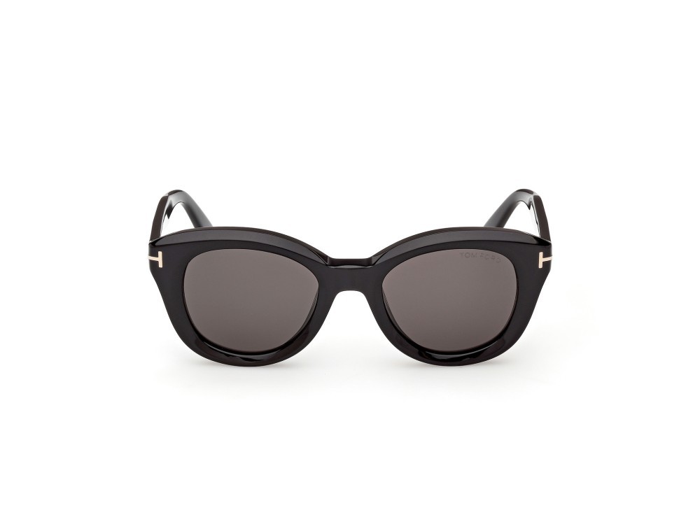 Sunglasses Tom Ford Nika-02 FT1344 (01A) color nero lucido shape round lenses fumo