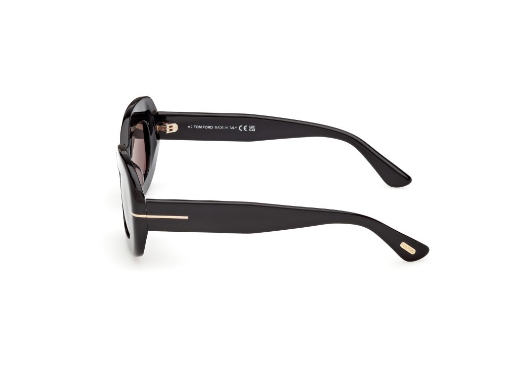 Sunglasses Tom Ford Islay-02 FT1345 (01A) color nero lucido shape rectangle lenses fumo