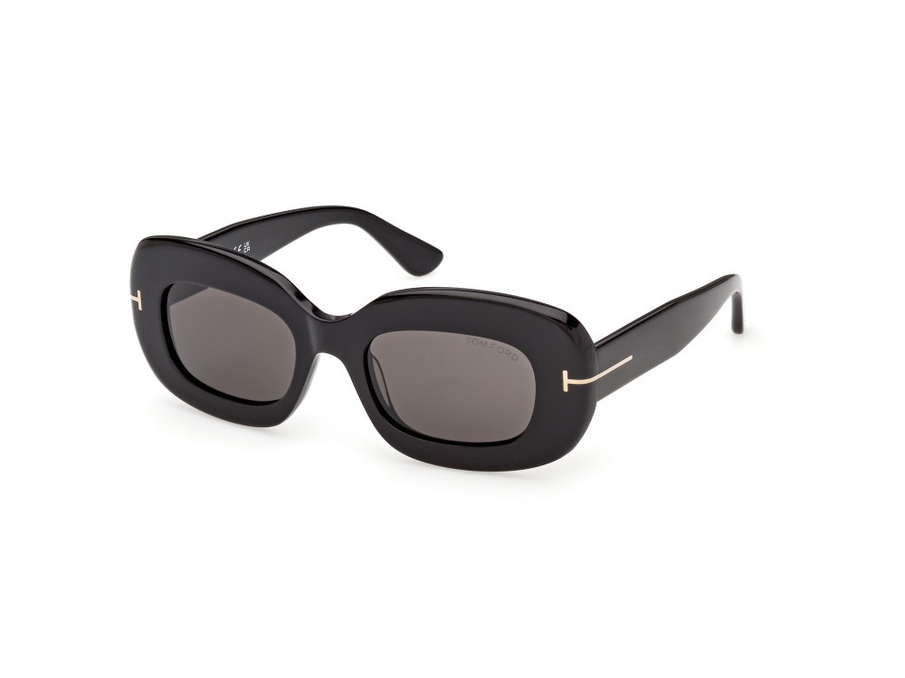 Sunglasses Tom Ford Islay-02 FT1345 (01A) color nero lucido shape rectangle lenses fumo