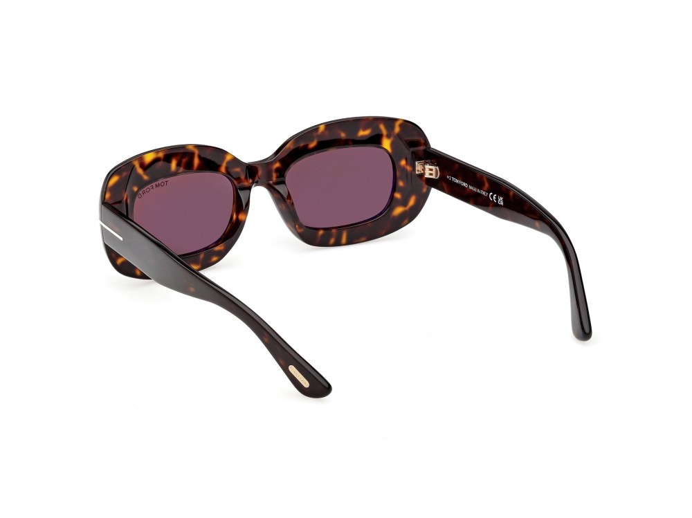 Sunglasses Tom Ford Islay-02 FT1345 (52E) color avana scura  shape rectangle lenses marrone