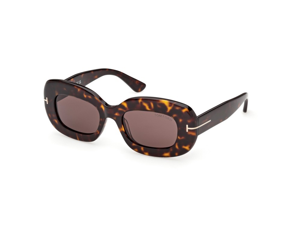 Sunglasses Tom Ford Islay-02 FT1345 (52E) color avana scura  shape rectangle lenses marrone
