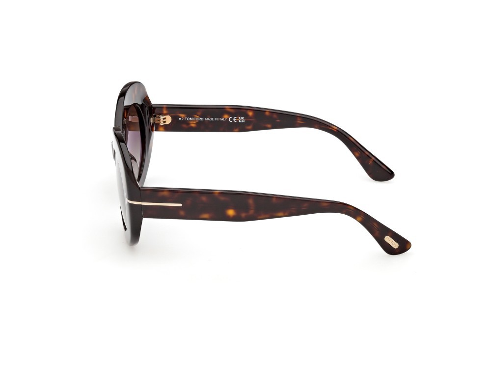 Sunglasses Tom Ford Claudette-02 FT1346 (52B) color avana scura shape round lenses fumo grad.
