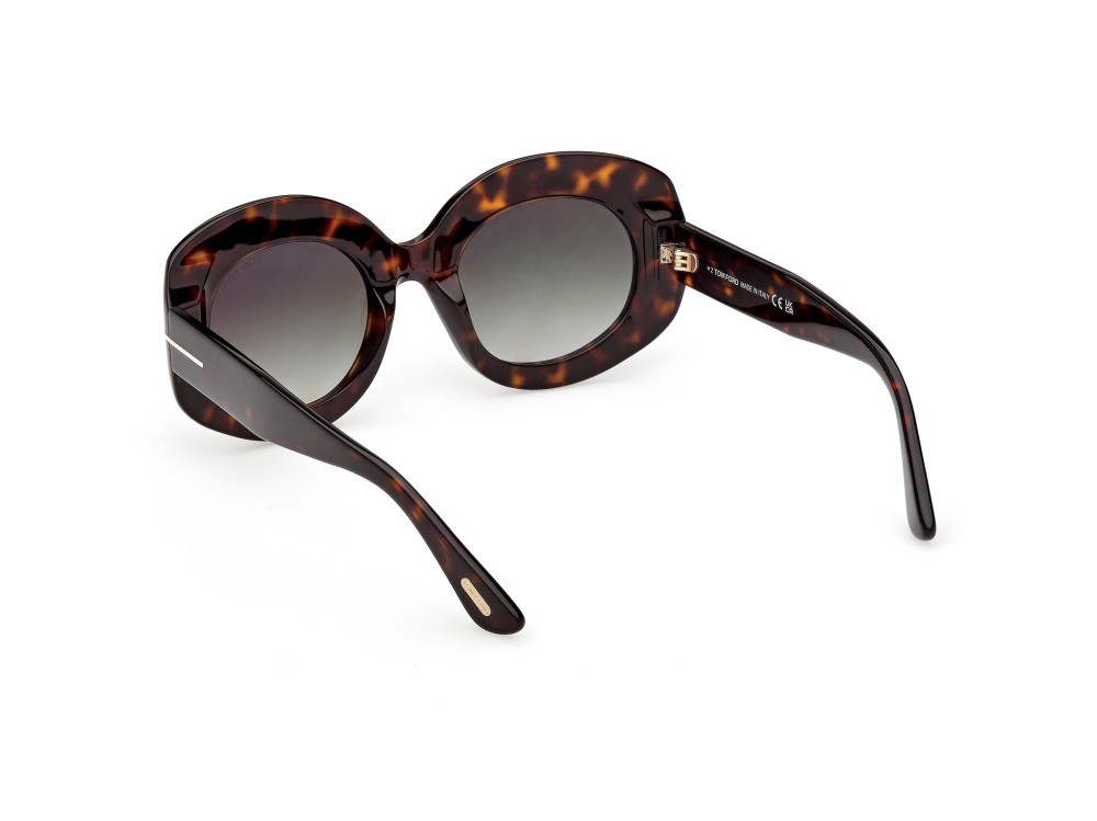 Sunglasses Tom Ford Claudette-02 FT1346 (52B) color avana scura shape round lenses fumo grad.