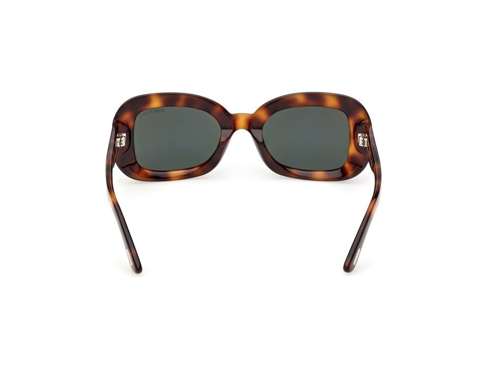 Sunglasses Tom Ford Paloma-02 FT1347 (53N) color avana bionda shape rectangle lenses verde
