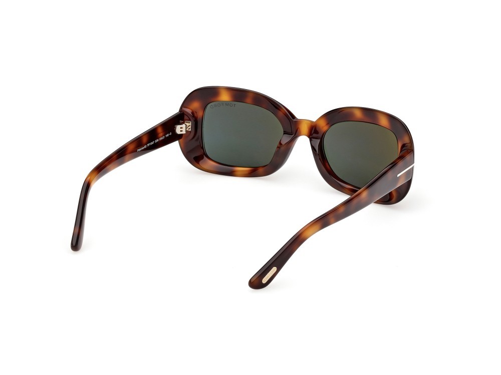 Sunglasses Tom Ford Paloma-02 FT1347 (53N) color avana bionda shape rectangle lenses verde
