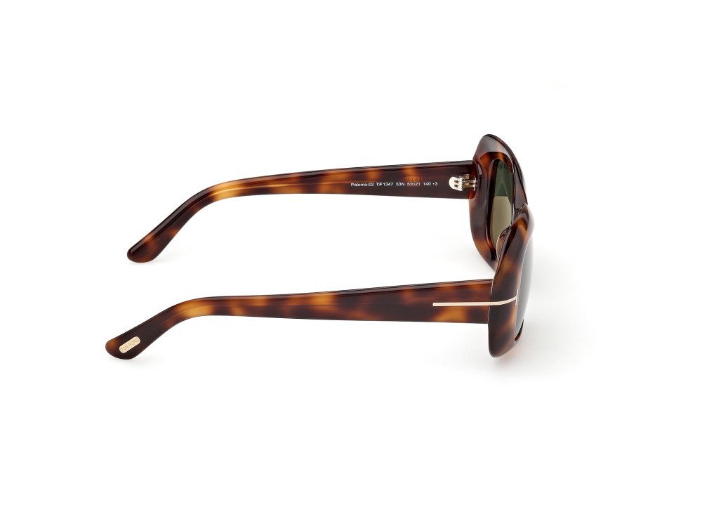 Sunglasses Tom Ford Paloma-02 FT1347 (53N) color avana bionda shape rectangle lenses verde