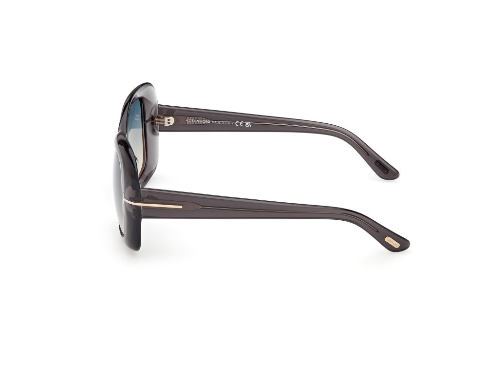 Sunglasses Tom Ford Sandra-02 FT1348 (20P) color grigio lucido shape square lenses verde sfumato