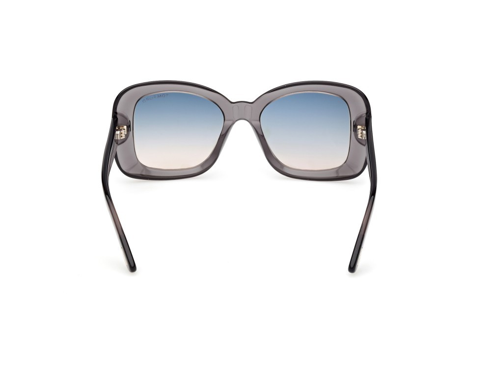 Sunglasses Tom Ford Sandra-02 FT1348 (20P) color grigio lucido shape square lenses verde sfumato