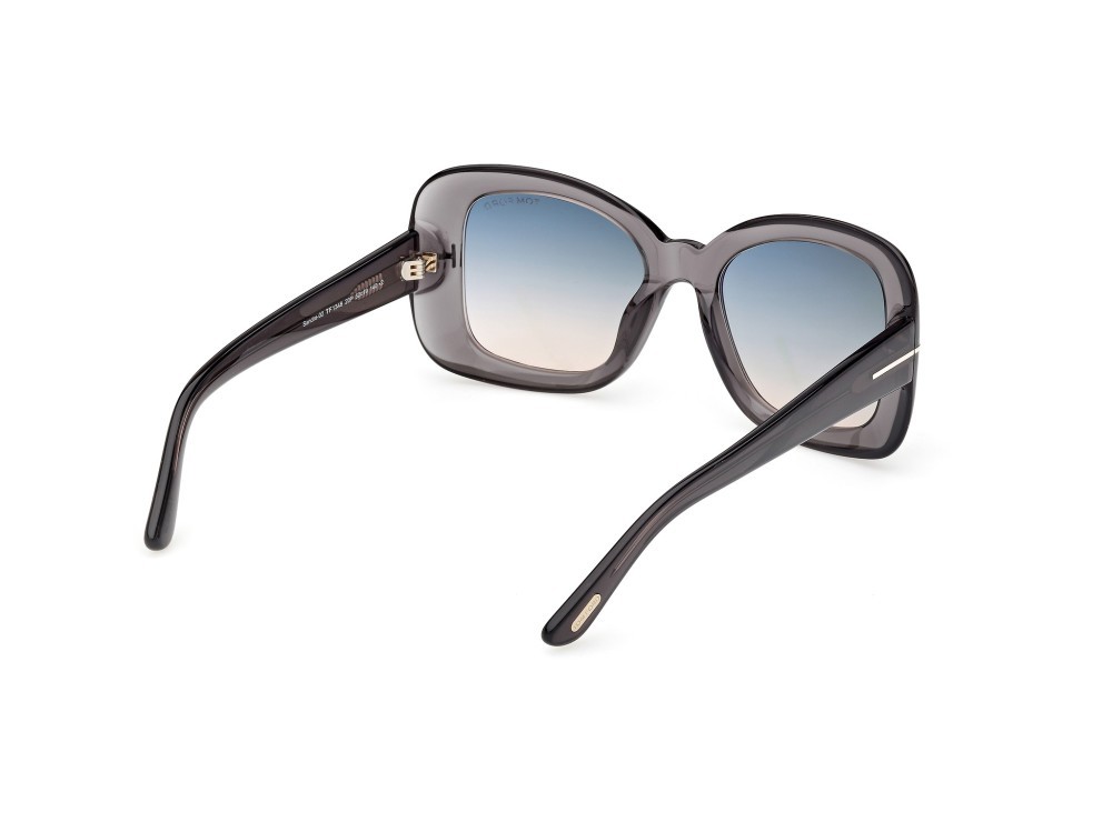 Sunglasses Tom Ford Sandra-02 FT1348 (20P) color grigio lucido shape square lenses verde sfumato