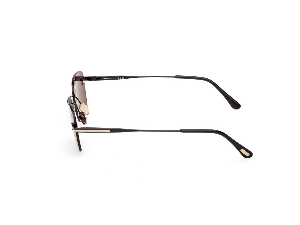 Occhiali da sole Tom Ford Jake-02 FT1354 (01A) colore nero lucido forma rettangolare lenti fumo