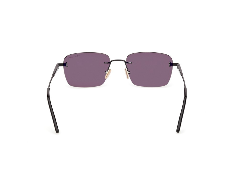 Occhiali da sole Tom Ford Jake-02 FT1354 (01A) colore nero lucido forma rettangolare lenti fumo