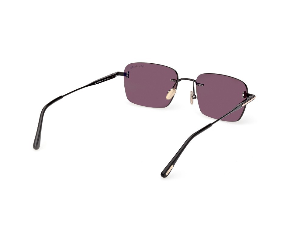 Occhiali da sole Tom Ford Jake-02 FT1354 (01A) colore nero lucido forma rettangolare lenti fumo