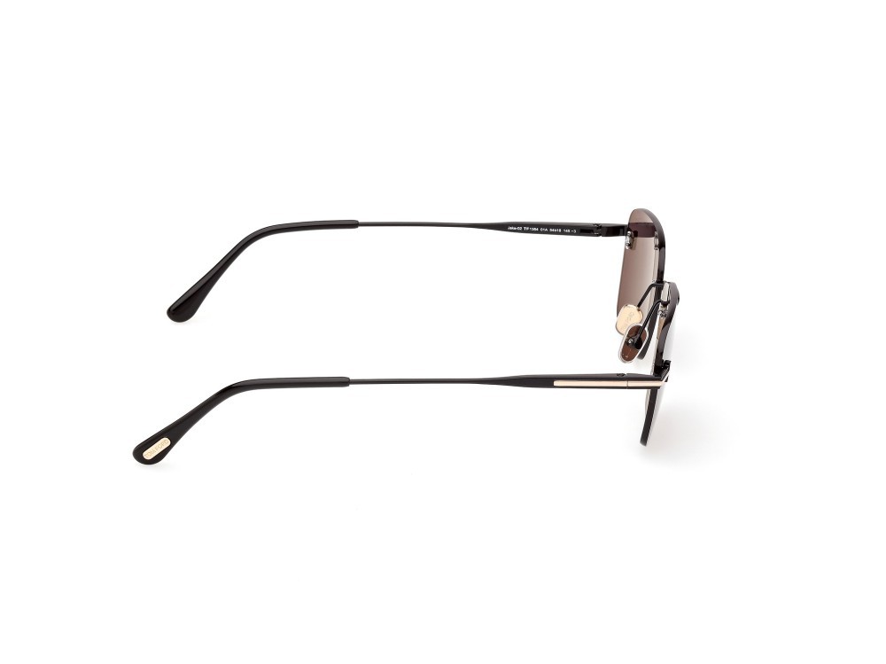 Occhiali da sole Tom Ford Jake-02 FT1354 (01A) colore nero lucido forma rettangolare lenti fumo