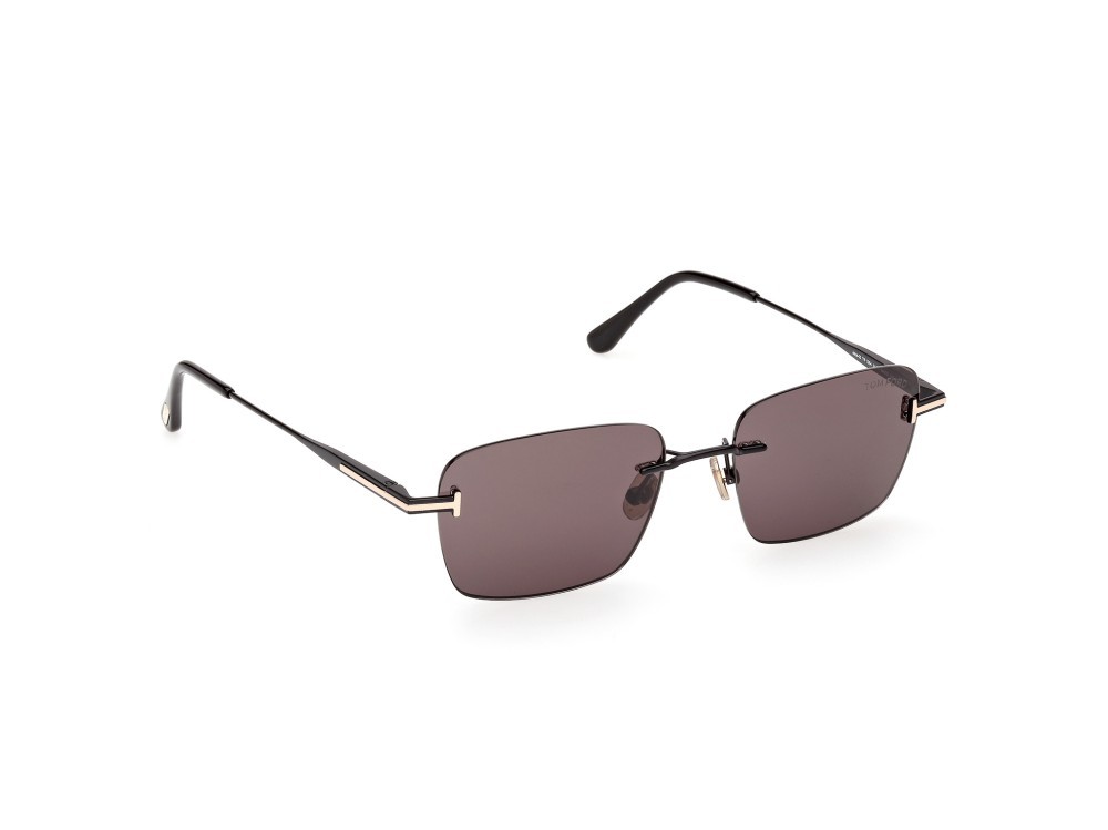 Occhiali da sole Tom Ford Jake-02 FT1354 (01A) colore nero lucido forma rettangolare lenti fumo