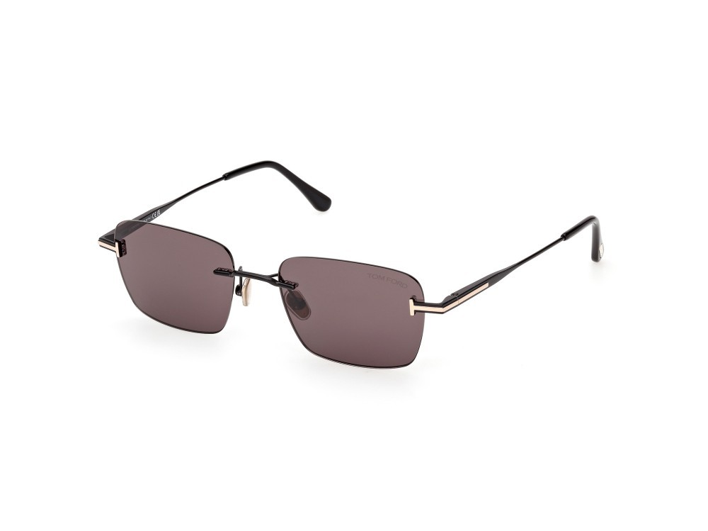 Occhiali da sole Tom Ford Jake-02 FT1354 (01A) colore nero lucido forma rettangolare lenti fumo