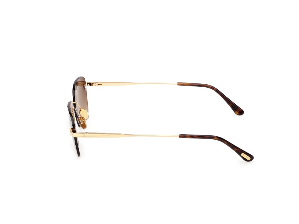 Sonnenbrillen Tom Ford Jake-02 FT1354 (30F) farbe oro endura lucido form rechteckig gläser marrone sfumato