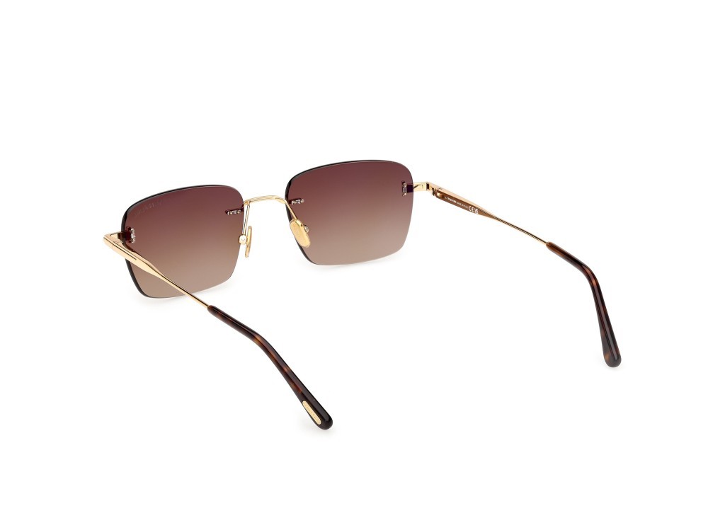 Sonnenbrillen Tom Ford Jake-02 FT1354 (30F) farbe oro endura lucido form rechteckig gläser marrone sfumato
