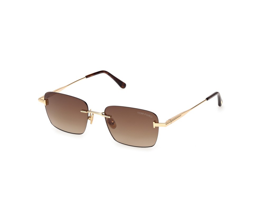 Sonnenbrillen Tom Ford Jake-02 FT1354 (30F) farbe oro endura lucido form rechteckig gläser marrone sfumato